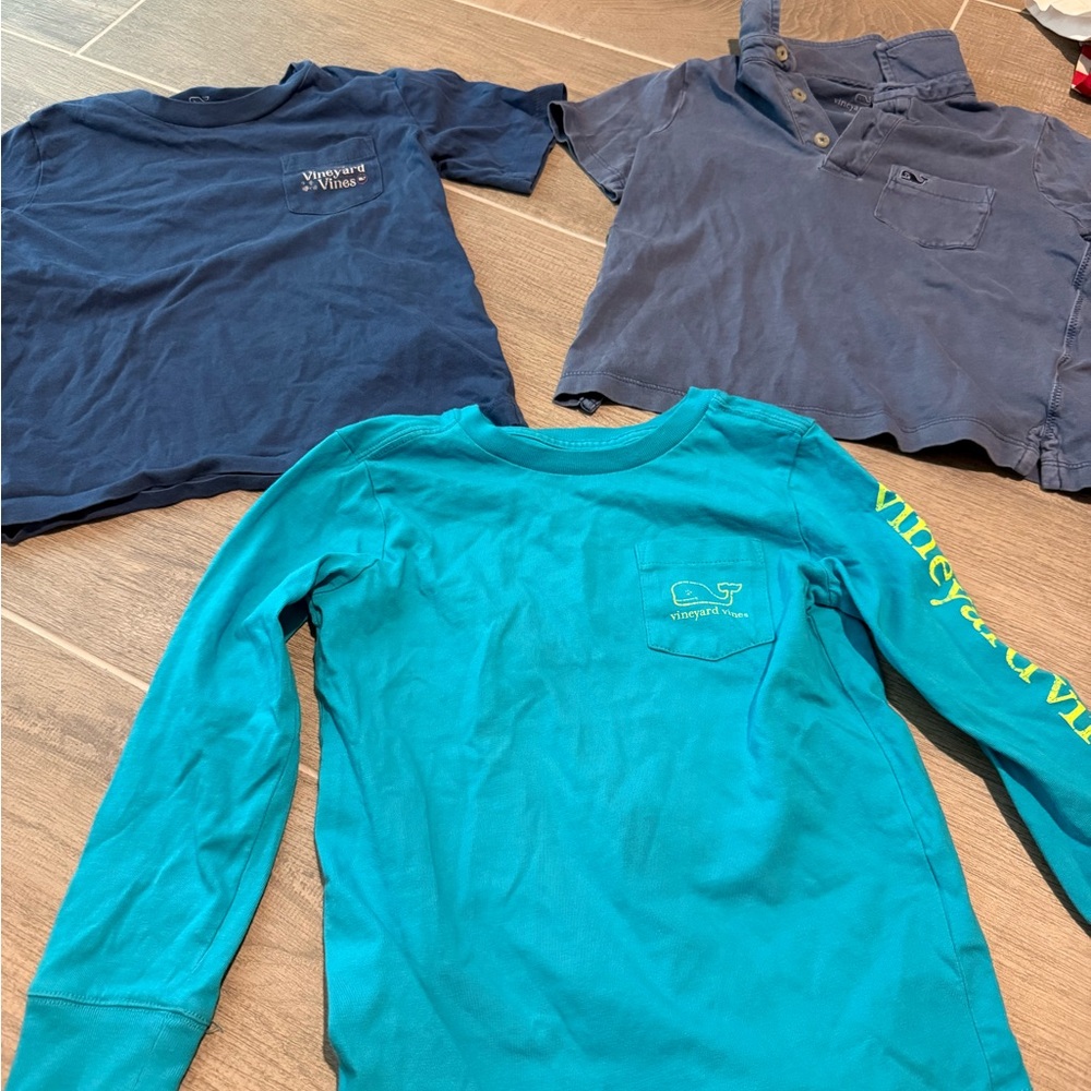 Vineyard Vines Kids Navy and Teal Tees